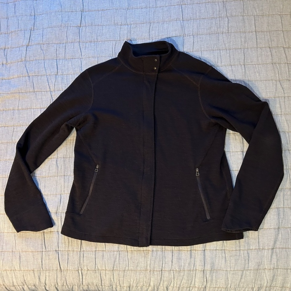 Ibex merino zip sweater with pockets and snap neck - W L